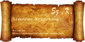 Szentner Krisztina névjegykártya