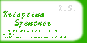 krisztina szentner business card
